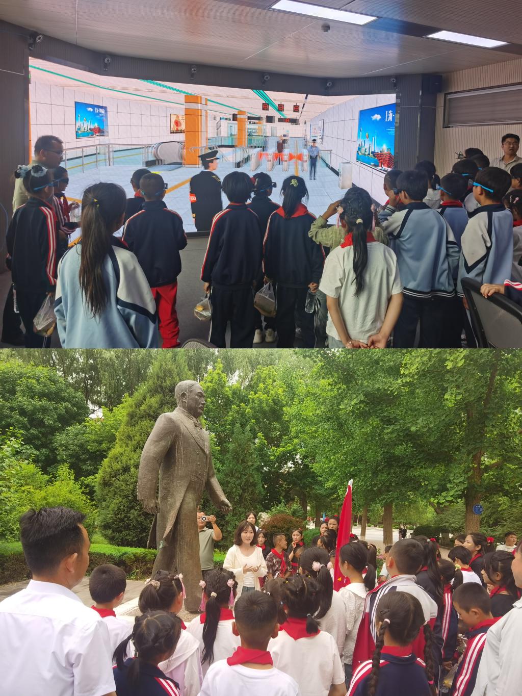 康乐县鸣鹿学区师生来我校开展研学交流暨共庆"六一"活动