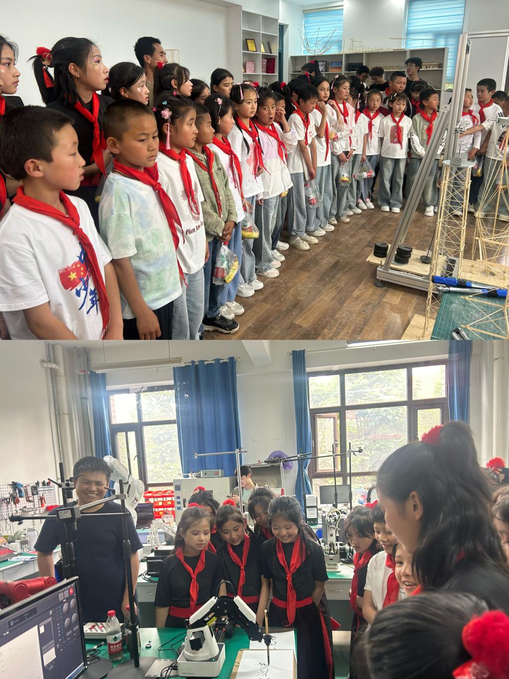 康乐县鸣鹿学区师生来我校开展研学交流暨共庆"六一"活动